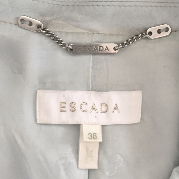 ESCADA Baby Blue Lambskin Leather jacket Sz 38 GUC - Picture 8 of 8